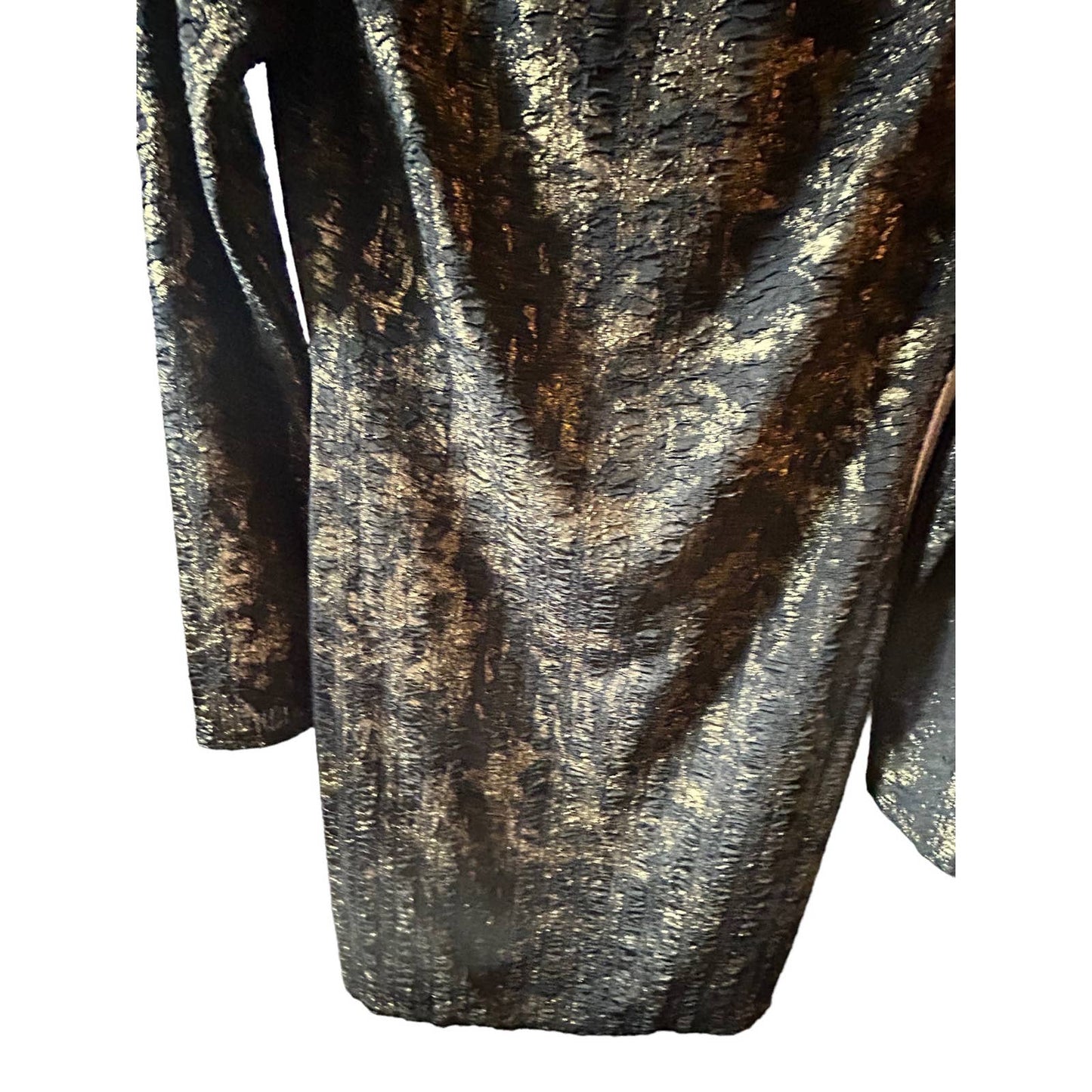 Nine West Size 2 Black and Gold Long Sleeved Dress