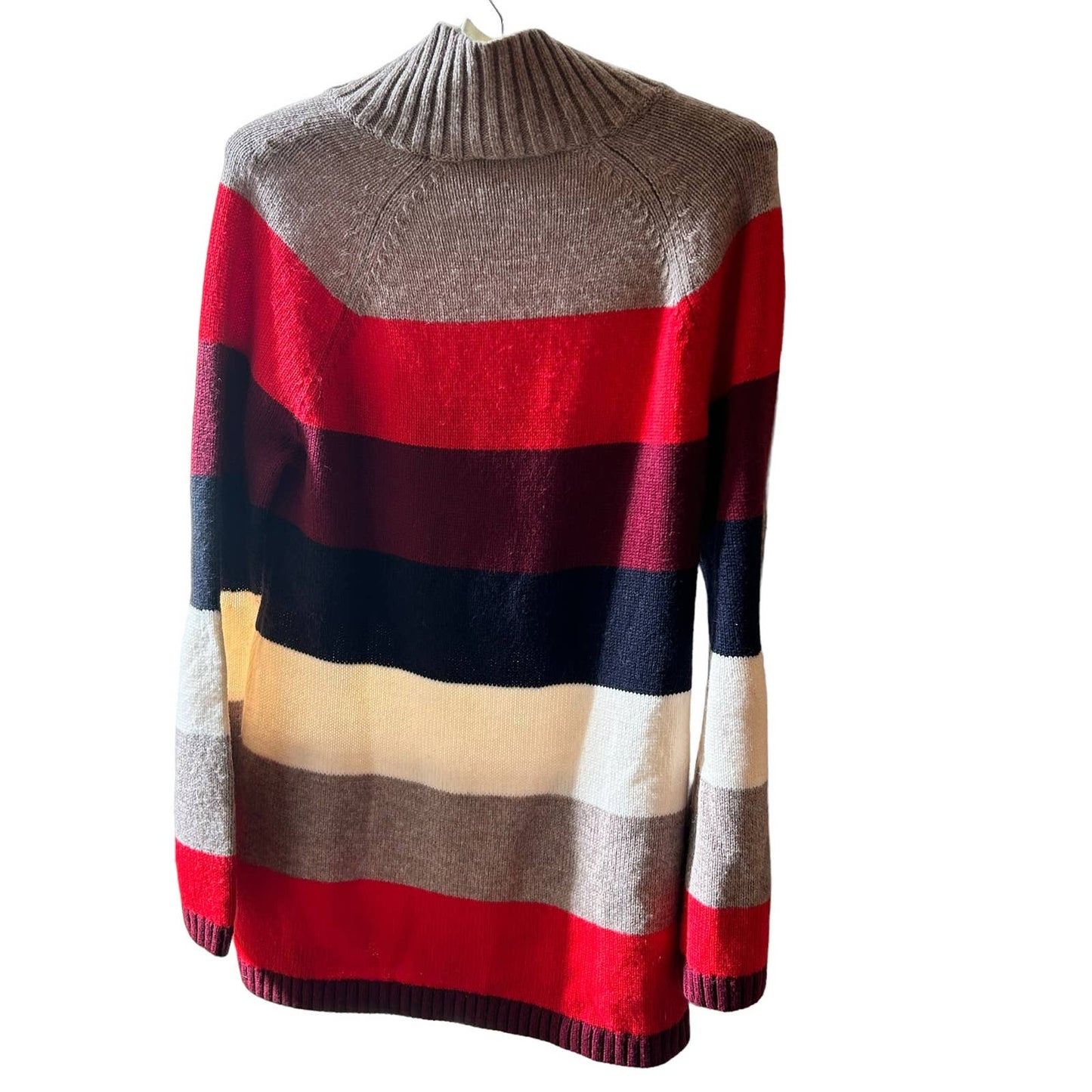 Ann Taylor Wool Blend Size Medium, Petite Stripe Blocked Sweater