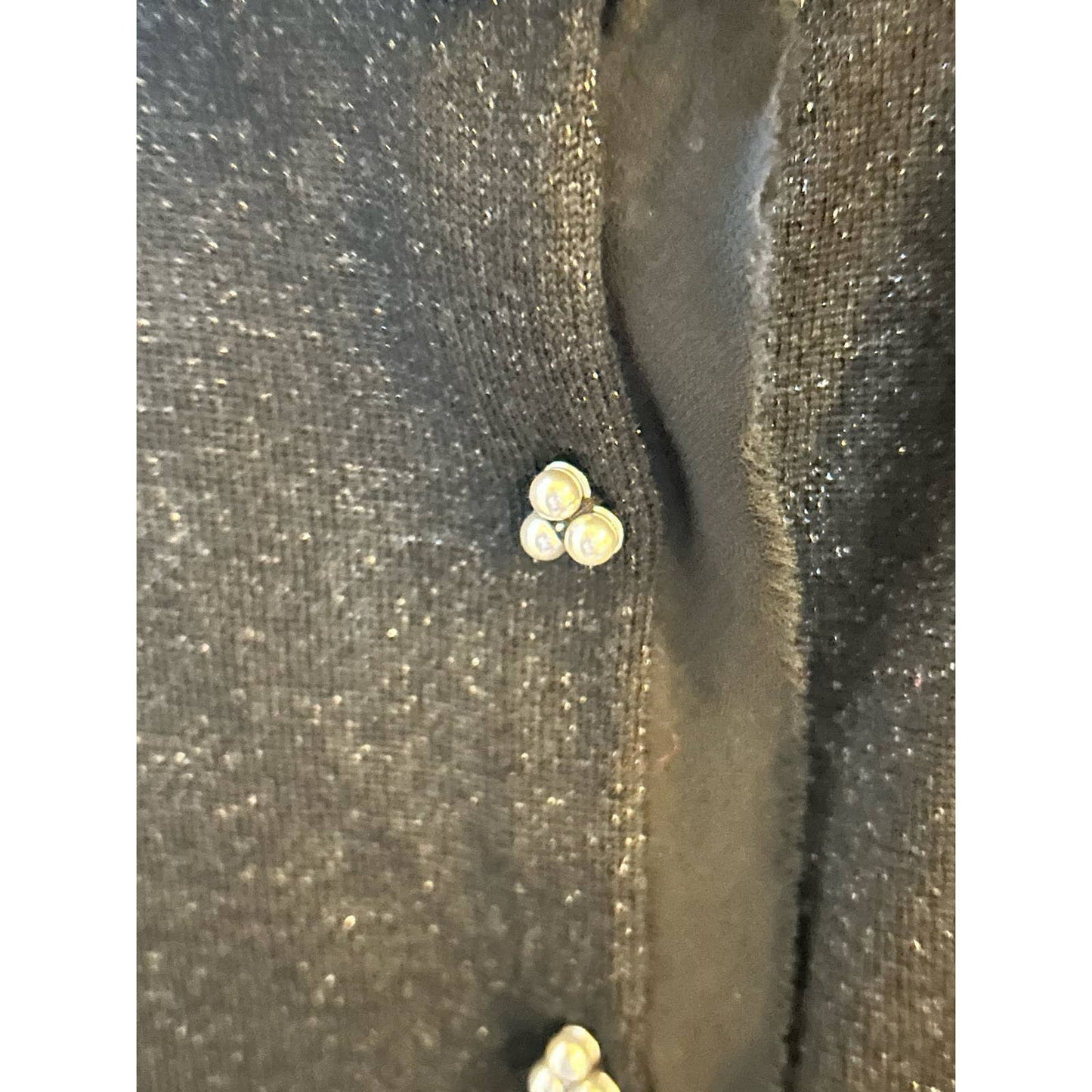 Talbots Size Medium Sparkly Black Cardigan WITH Buttons