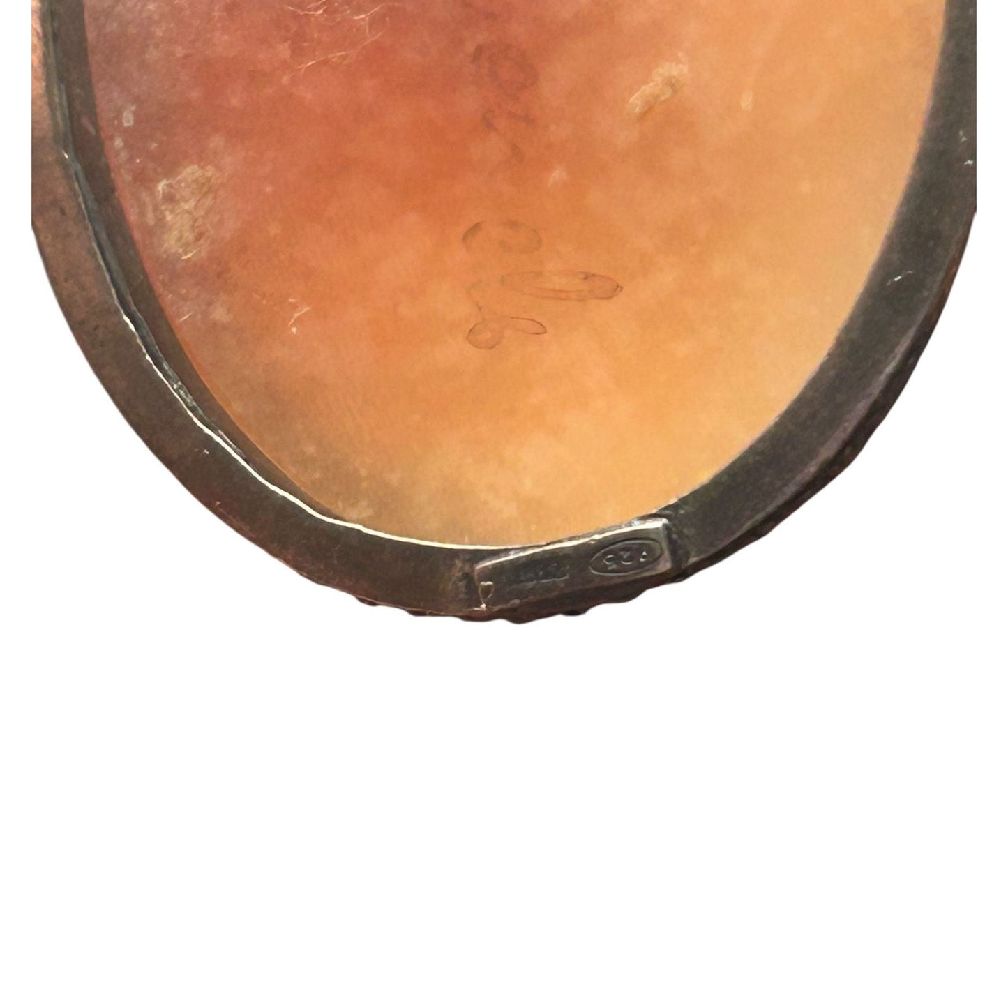 Vintage Hand-Carved Shell Cameo Brooch Pendant in 925 Sterling Silver
