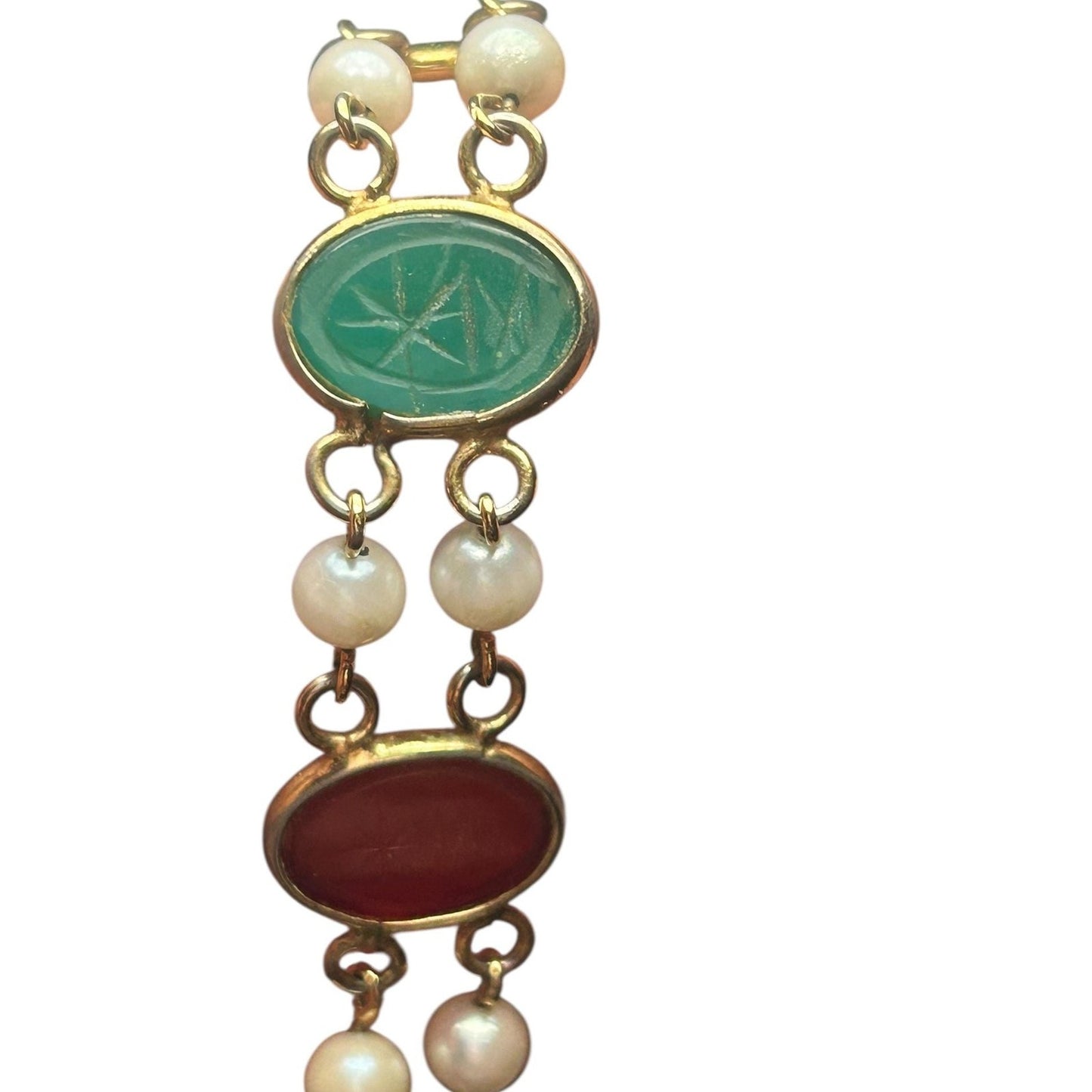 Vintage Gold Filled Multi-Gemstone Scarab Bracelet
