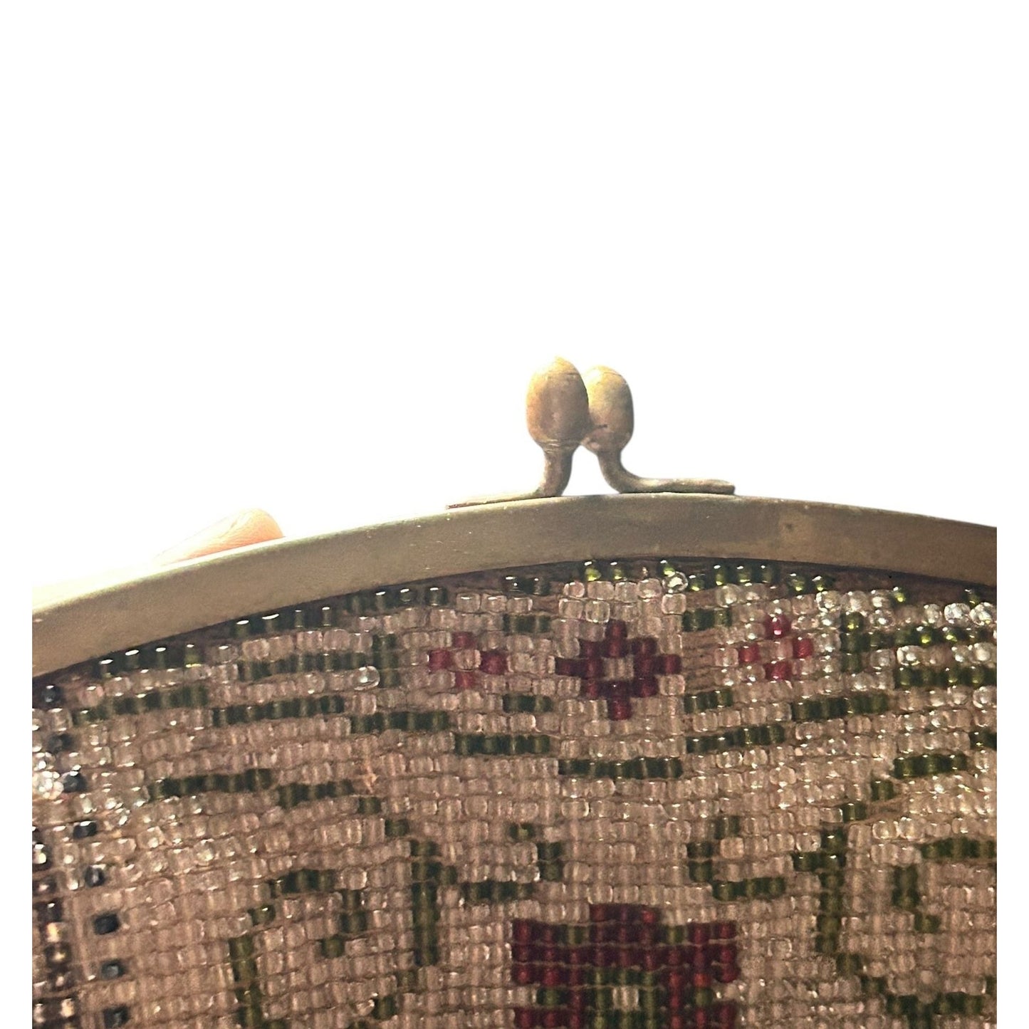 Vintage Hand-Beaded Floral Evening Bag with Metal Frame