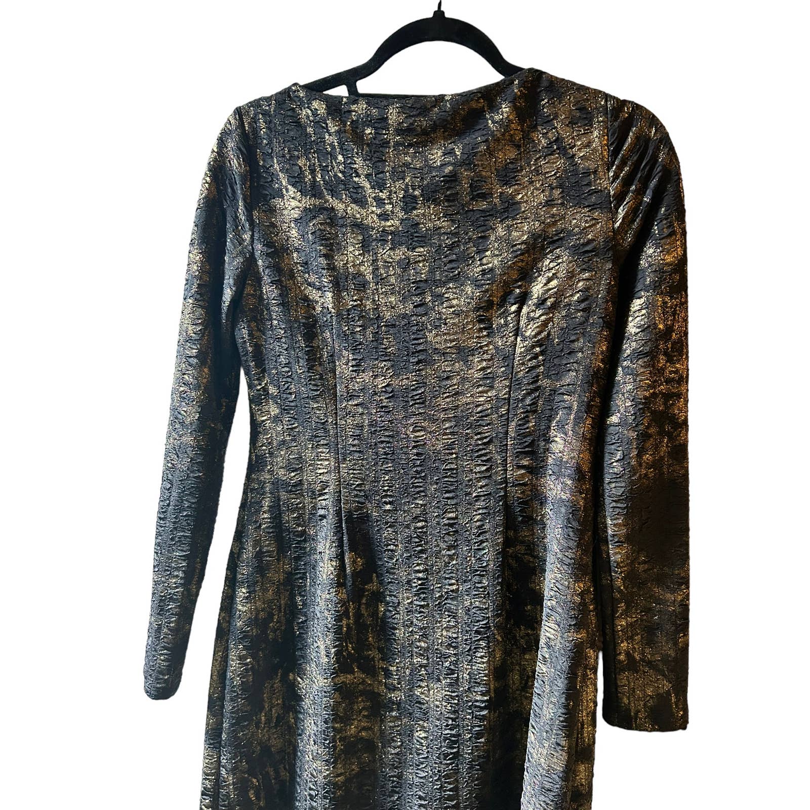 Nine West Size 2 Black and Gold Long Sleeved Dress Nine West Size 2 Black and Gold Long Sleeved Dress