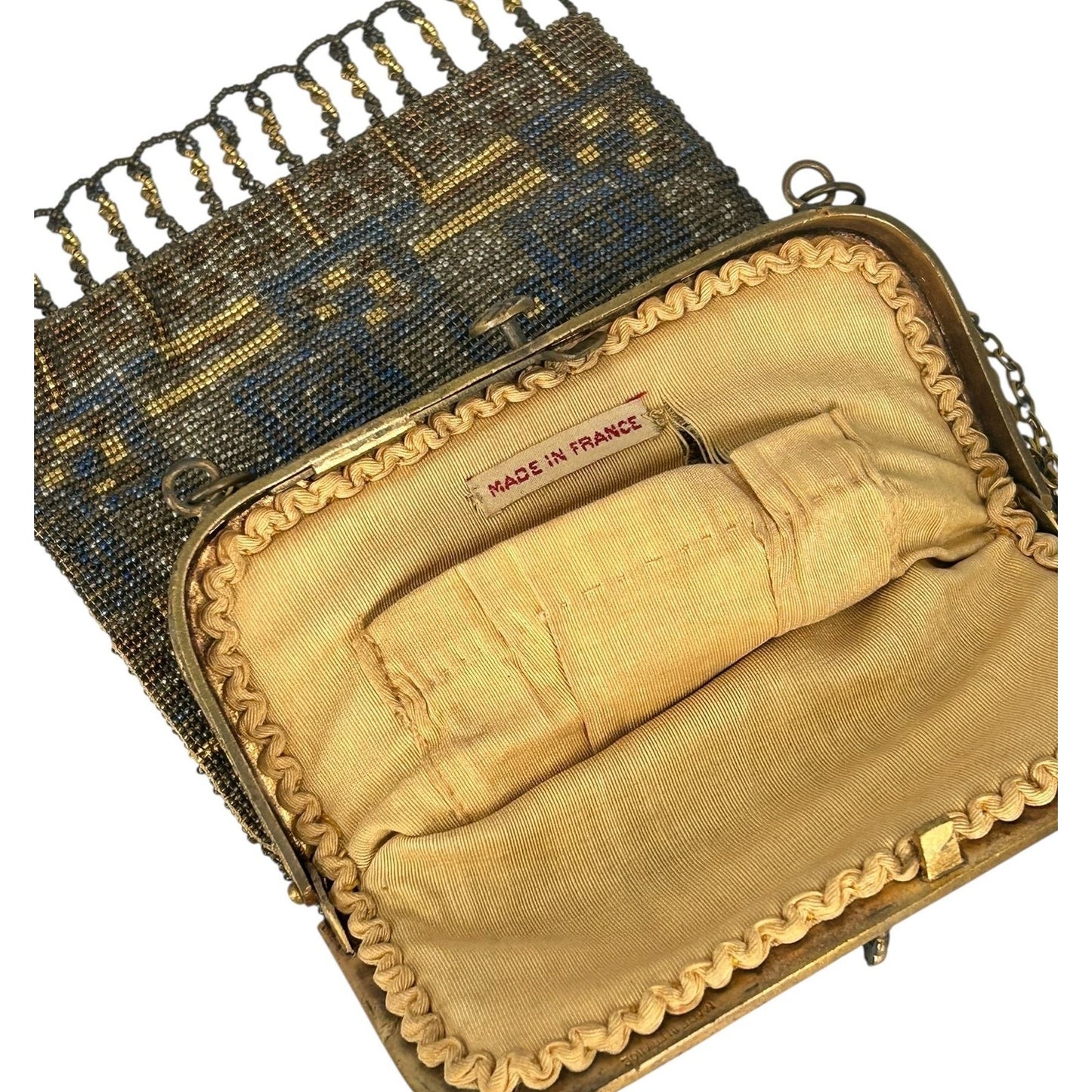Antique French Gold & Silver Micro Beaded Flapper Purse