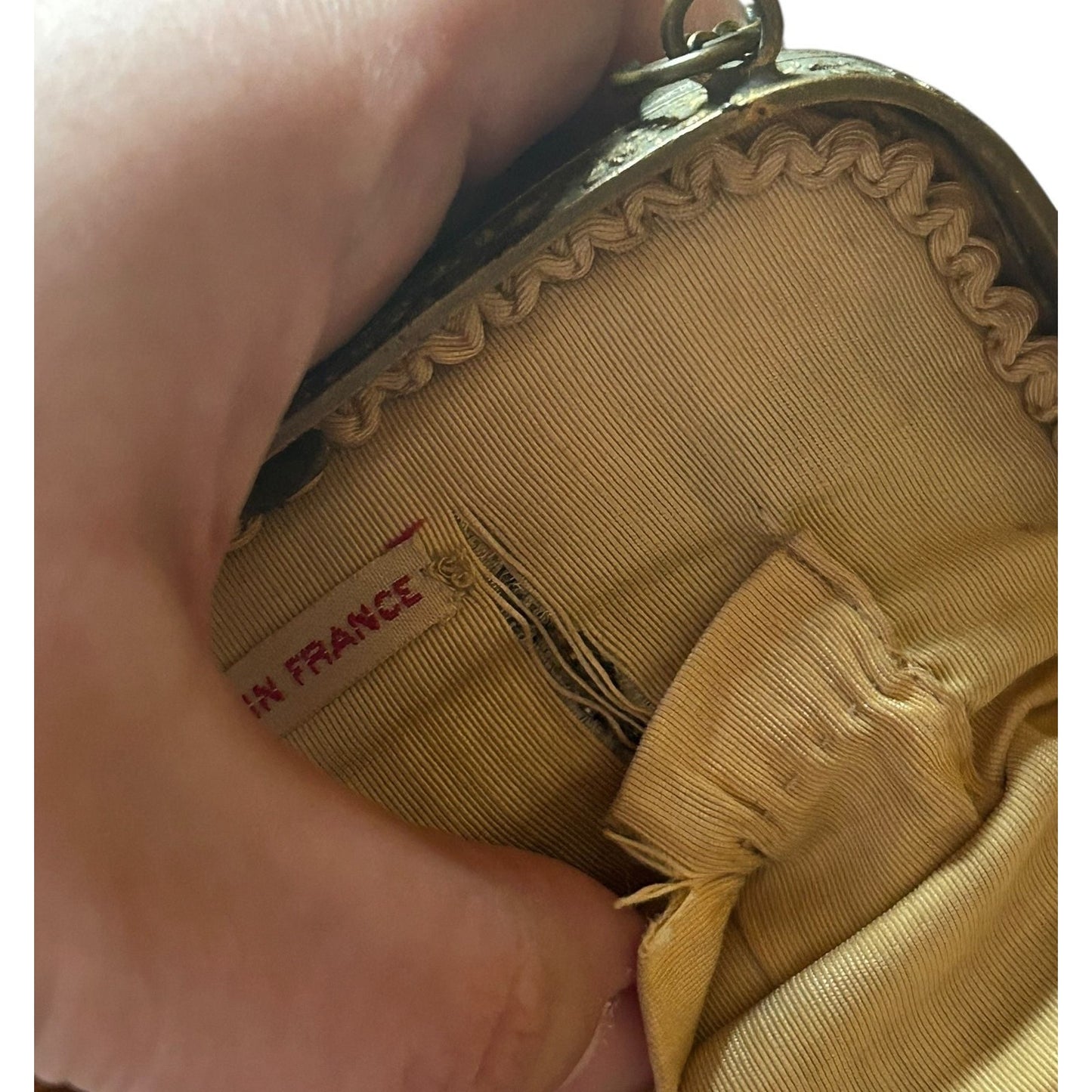 Antique French Gold & Silver Micro Beaded Flapper Purse