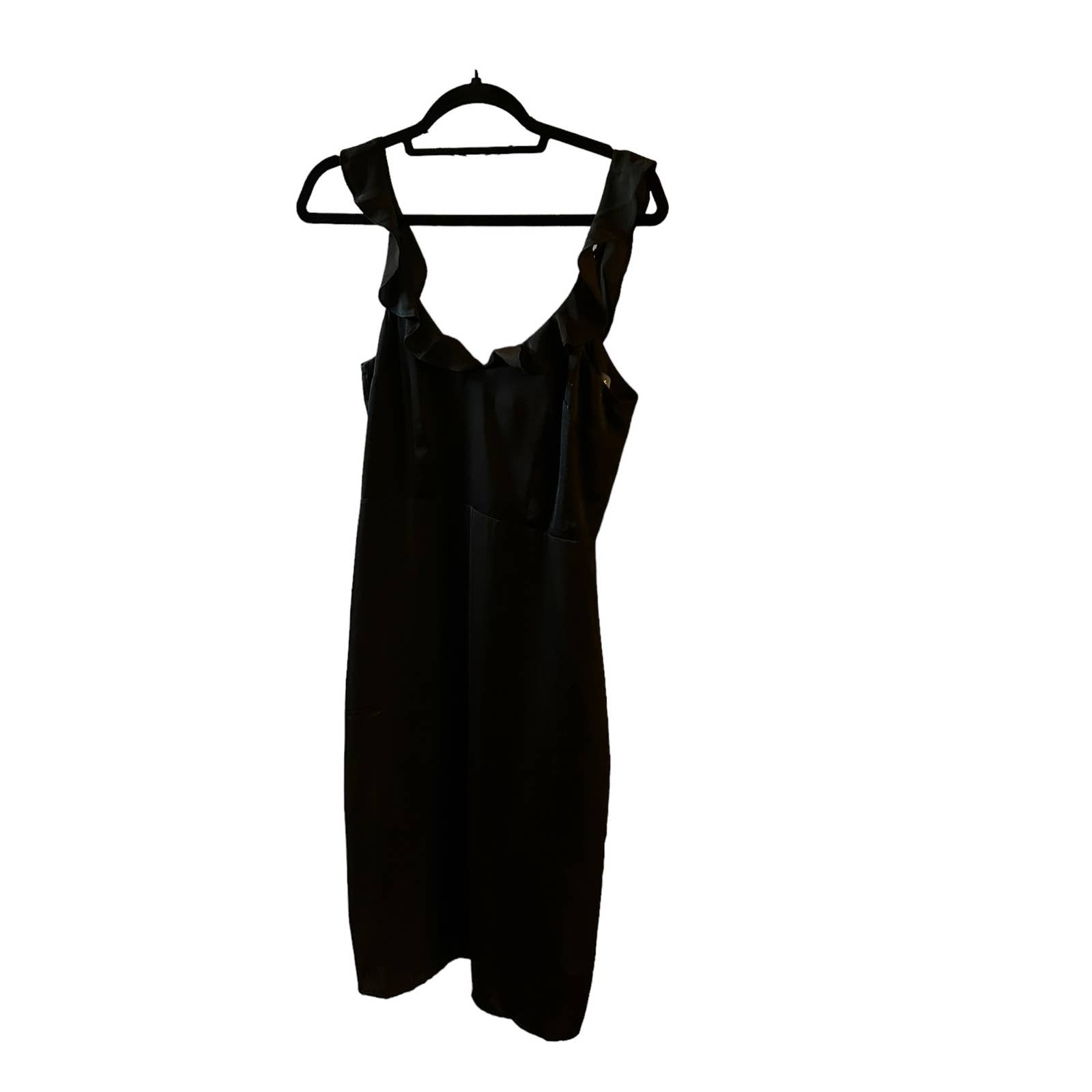 modcloth black dress NWT Modcloth Taking The Lead Maxi Wrap Black Dress Size XL Long Sleeve Minimal